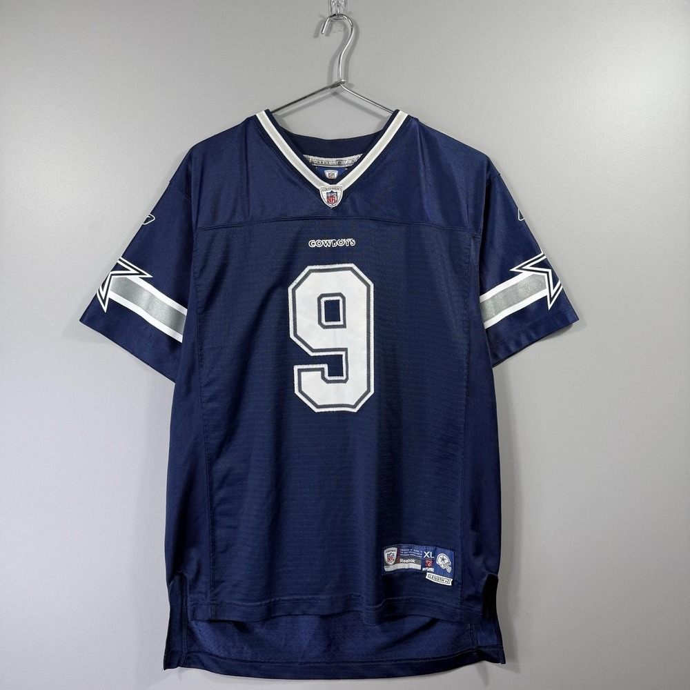 Dallas Cowboys Football Jersey Boys XL Blue NFL Football Tony Romo 9 Reebok